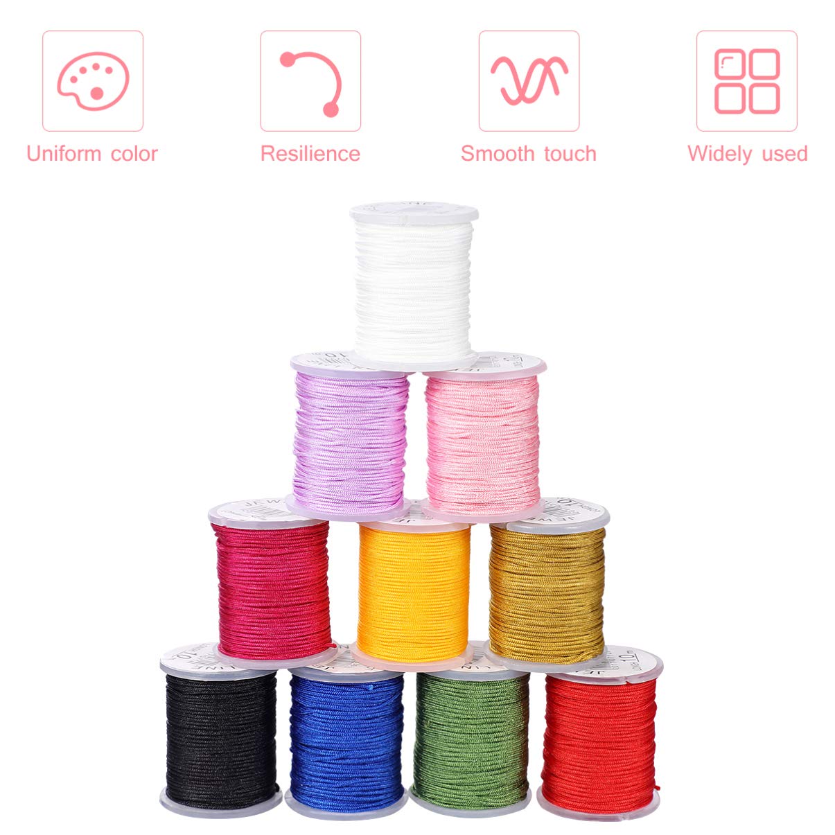 Amazon.co.jp: ナイロンロープ ビーズ用手編み糸 色 ジュエリー製作用